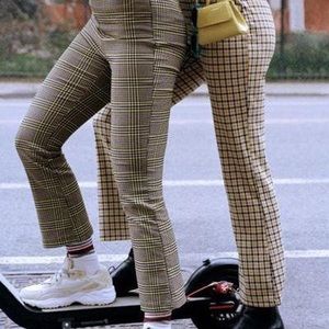 urban outfitters lola kick flare pants (blue/black)